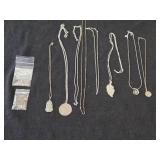 Lot of (9) Necklaces | Silver-toned