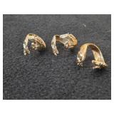14.8-grams (total) Sterling Silver Gold Tone - Lot of (3) Wrap-around Horse Rings