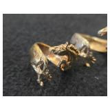 14.8-grams (total) Sterling Silver Gold Tone - Lot of (3) Wrap-around Horse Rings
