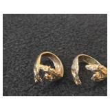 14.8-grams (total) Sterling Silver Gold Tone - Lot of (3) Wrap-around Horse Rings