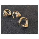 14.8-grams (total) Sterling Silver Gold Tone - Lot of (3) Wrap-around Horse Rings