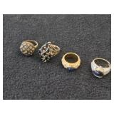 Lot of (4) Gemstone Rings