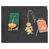 Lot of (3) Jewelry - David-Andersen Old Style Tinn Pewter Vikingskip Nordic Ship theme Pendant Necklace + David-Andersen Norway Copper-Enamel Pendant Necklace + Coin Pendant