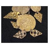 Lot of (3) Jewelry - David-Andersen Old Style Tinn Pewter Vikingskip Nordic Ship theme Pendant Necklace + David-Andersen Norway Copper-Enamel Pendant Necklace + Coin Pendant