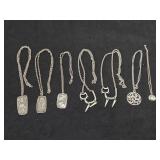 Lot of (7) Necklaces with Pewter Pendants