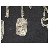 Lot of (7) Necklaces with Pewter Pendants