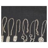 Lot of (7) Necklaces with Pewter Pendants