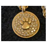 27.9-grams 14K Gold Pendant Necklace with Small Gems 22'