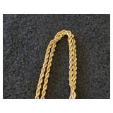 27.9-grams 14K Gold Pendant Necklace with Small Gems 22'