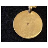 27.9-grams 14K Gold Pendant Necklace with Small Gems 22'
