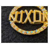 13-grams Gold / Sterling Silver Nixon Pendant with Embedded Gems