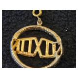 13-grams Gold / Sterling Silver Nixon Pendant with Embedded Gems