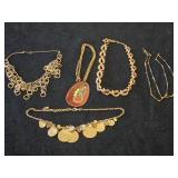 Lot of (5) Gold-toned Necklaces