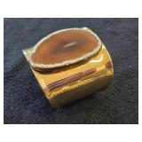 Cuff Bracelet with Sliced Polished Agate by Charles Albert