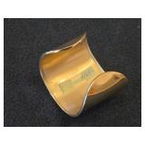 Cuff Bracelet with Sliced Polished Agate by Charles Albert