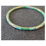 Lot of (9) Vintage Cloisonne Floral Bangle Bracelets