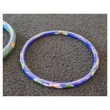 Lot of (9) Vintage Cloisonne Floral Bangle Bracelets
