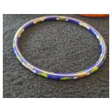 Lot of (9) Vintage Cloisonne Floral Bangle Bracelets