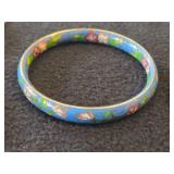 Lot of (9) Vintage Cloisonne Floral Bangle Bracelets