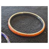 Lot of (9) Vintage Cloisonne Floral Bangle Bracelets