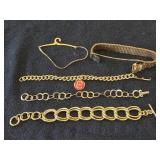Lot of (5) Gold-tone Bracelets