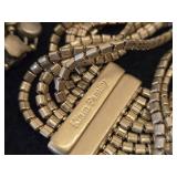 Lot of (5) Gold-tone Bracelets - Magnetic Clasp, Stretch Fit,  (3) Hinged Clasp