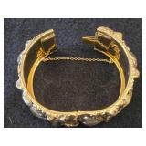 Lot of (5) Gold-tone Bracelets - Magnetic Clasp, Stretch Fit,  (3) Hinged Clasp