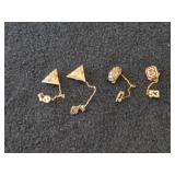 Vintage 11.4-grams (total) 10K Gold - Lot of (4) Fraternity Pins from 1950's