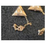 Vintage 11.4-grams (total) 10K Gold - Lot of (4) Fraternity Pins from 1950's