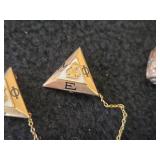 Vintage 11.4-grams (total) 10K Gold - Lot of (4) Fraternity Pins from 1950's