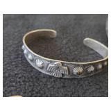 Lot of (7) Bracelets - Silver-tone Cuff Bracelets (x5) + Silver-tone Camel Hamsa Egyptian Metal Hinged Bracelet + Silverplate Bangle Bracelet