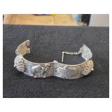 Lot of (7) Bracelets - Silver-tone Cuff Bracelets (x5) + Silver-tone Camel Hamsa Egyptian Metal Hinged Bracelet + Silverplate Bangle Bracelet