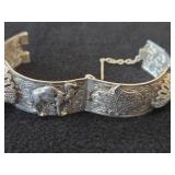 Lot of (7) Bracelets - Silver-tone Cuff Bracelets (x5) + Silver-tone Camel Hamsa Egyptian Metal Hinged Bracelet + Silverplate Bangle Bracelet
