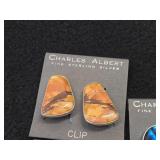Lot of (3 Sets) Fine Sterling Silver Clip-on Earrings by Charles Albert