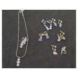 (5 Sets) Clip-on Earrings + Necklace with Matching Earrings