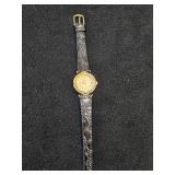 Piaget Ladies Quartz Wrist Watch with Black Leather Strap