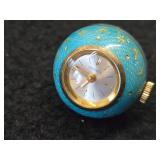 Geneve Ball shape Pendant Watch (blue guilloche enamel with celestial stars)