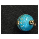 Geneve Ball shape Pendant Watch (blue guilloche enamel with celestial stars)
