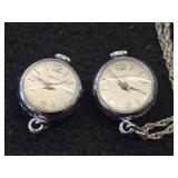 (2) Ornata Swiss Made Pendant Watches + (1) Chain 24' 925 Silver (4.5-grams)