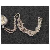 (2) Ornata Swiss Made Pendant Watches + (1) Chain 24' 925 Silver (4.5-grams)