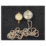 Ornata Swiss Made Pendant Watch + Nivida Pendant Watch  + (1) Chain 32' 830S Silver (9-grams)