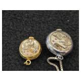 Ornata Swiss Made Pendant Watch + Nivida Pendant Watch  + (1) Chain 32' 830S Silver (9-grams)
