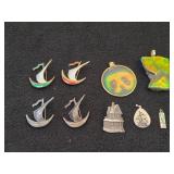 Lot of (9) Jewelry - Pendant (x4), Ship theme Pins (x4), House theme Pin (x1)