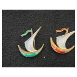 Lot of (9) Jewelry - Pendant (x4), Ship theme Pins (x4), House theme Pin (x1)