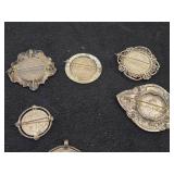Jewelry - (2) Coin Pendants + (5) Coin Pins
