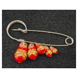 Jewelry - (6) Pendants + (4) Asian theme Pendants + Russian Doll theme Pin + Asian House theme Pin