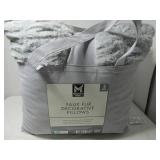Member’s Mark Oversized Gray Faux-Fur Decorative Pillows