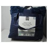 Member’s Mark Oversized Blue Faux-Fur Decorative Pillows