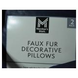 Member’s Mark Oversized Blue Faux-Fur Decorative Pillows
