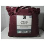 Member’s Mark Oversized Maroon Faux-Fur Decorative Pillows